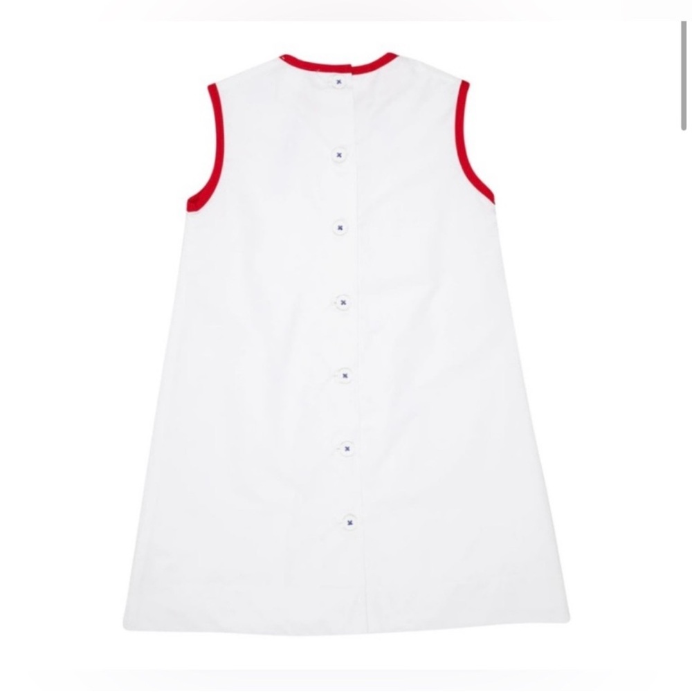Beaufort Bonnet Mary Francis Frock White Red Trim, and Blue Star Size 4T USA - Picture 3 of 7